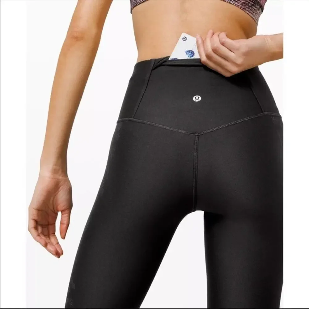 Lululemon Mapped Out High Rise Tight‎ Black Glacier Size 4